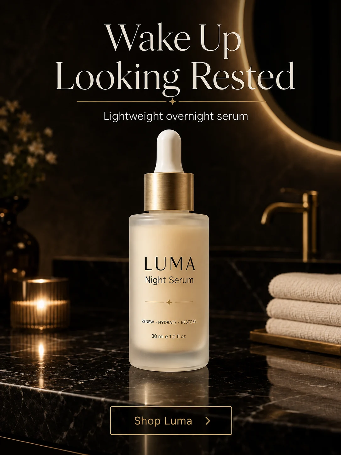 Fictional Luma night serum in a dark ritual scene